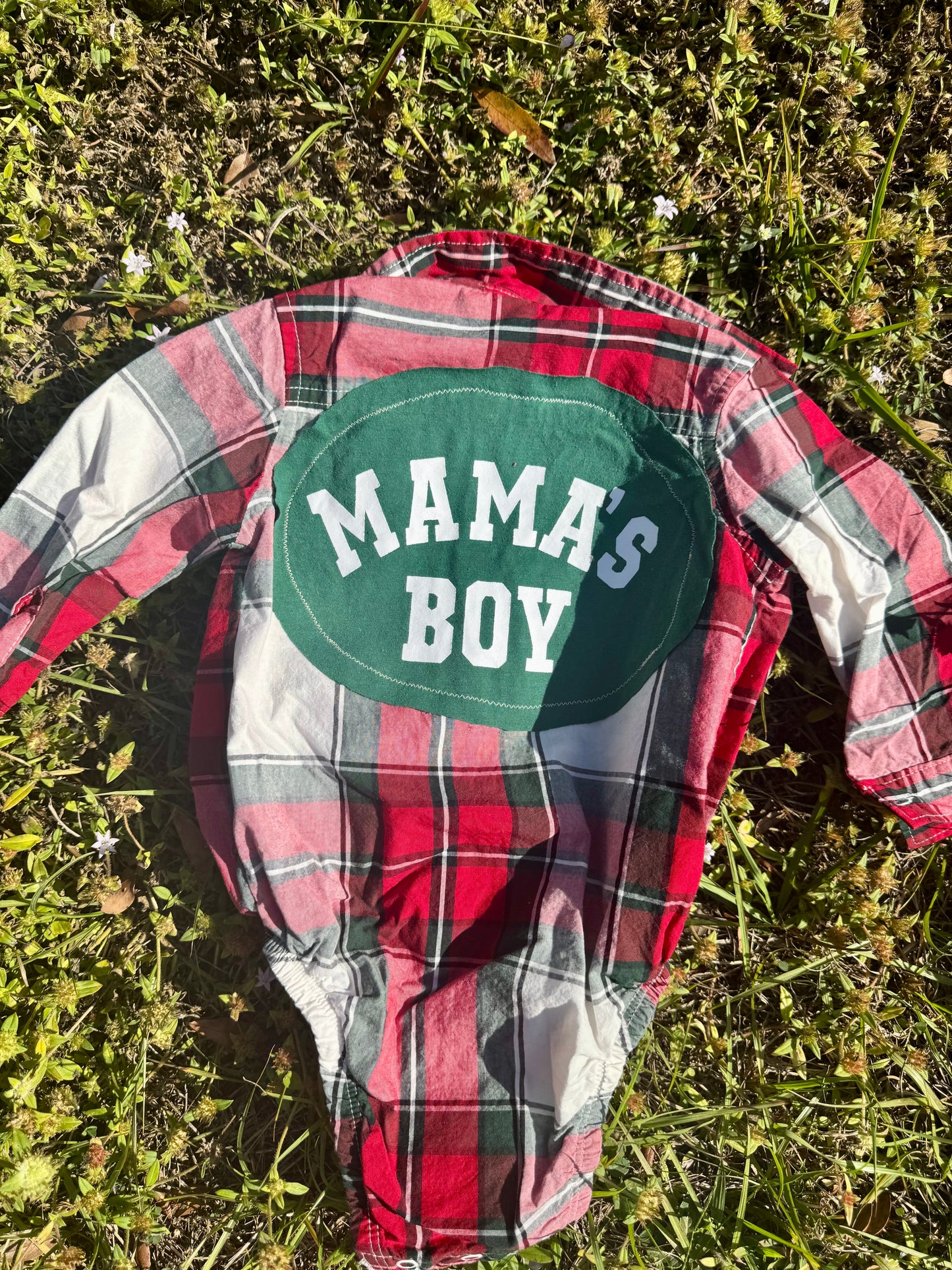 Mamas boy baby onesie